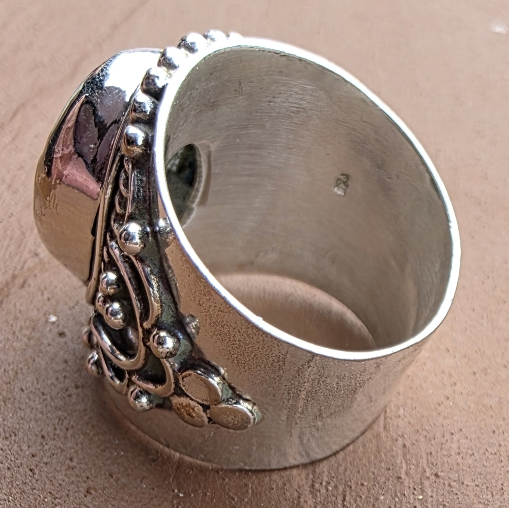 Rainbow Moonstone Boho Style Ring in 925 Sterling Silver (6.75) - Picture 15 of 16